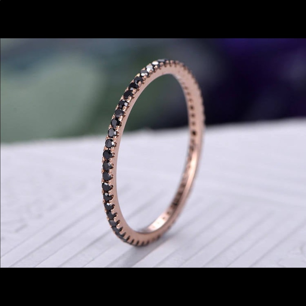 Full eternity black diamond band